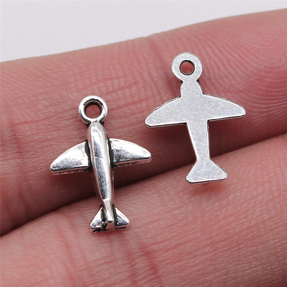 Vintage Fashion Online - 10pcs 11x15mm Antique Silver Color Aircraft
