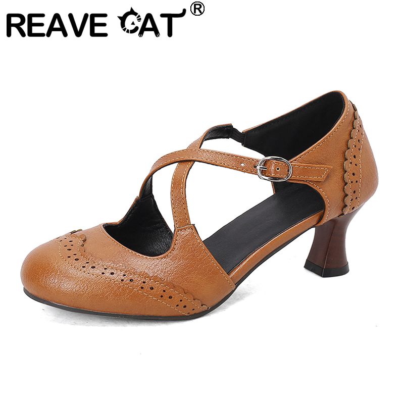 Vintage Fashion Plus Size - REAVE CAT Vintage Women Daily Pumps