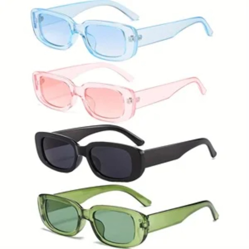 1/4pcs New Small Square Sungla - Vintage Fashion Images 评论和价格