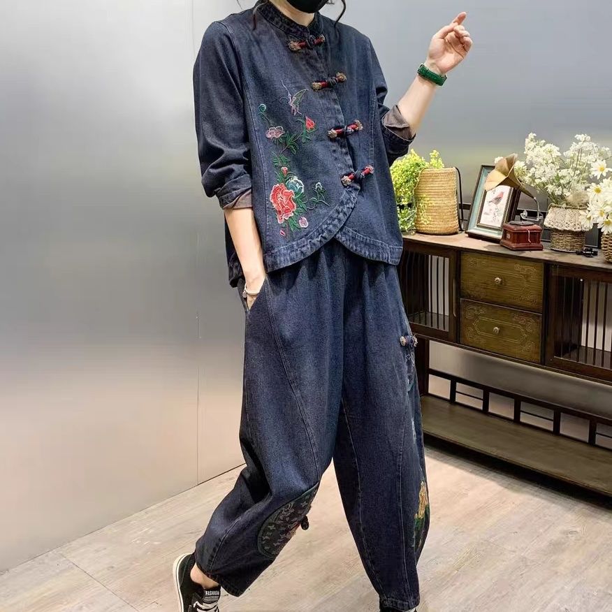 Vintage Button Loose Embroider - Vintage Fashion Jeans 评论和价格