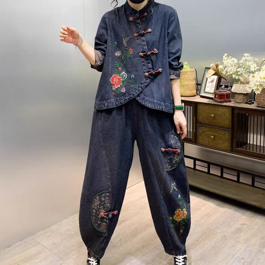 Vintage Button Loose Embroider - Vintage Fashion Jeans 评论和价格