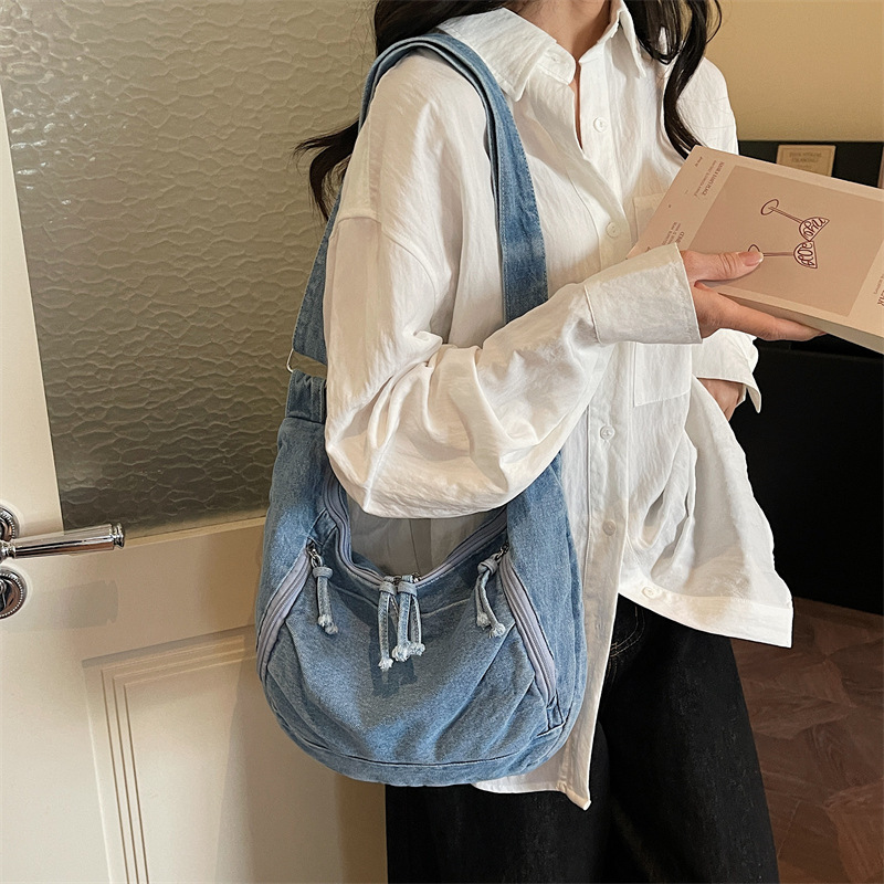Women Denim Crossbody Bag Larg - Vintage Fashion Jeans 评论和价格