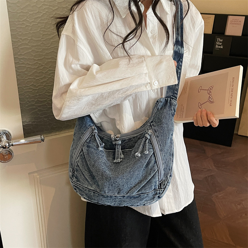 Women Denim Crossbody Bag Larg - Vintage Fashion Jeans 评论和价格