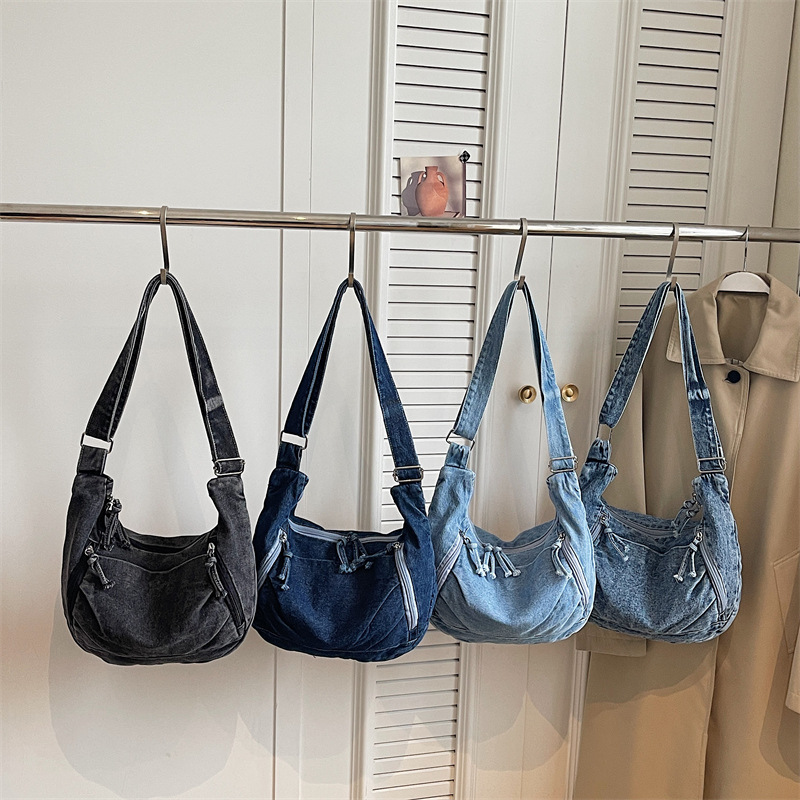 Women Denim Crossbody Bag Larg - Vintage Fashion Jeans 评论和价格