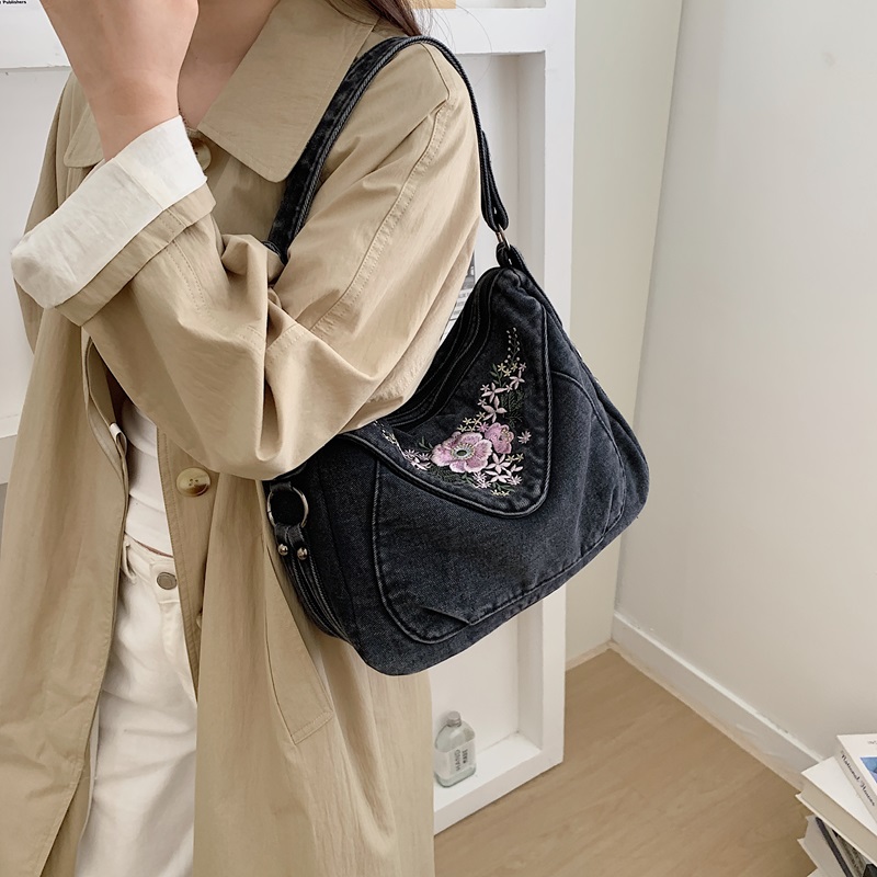 Vintage Denim Crossbody Should - Vintage Fashion Jeans 评论和价格