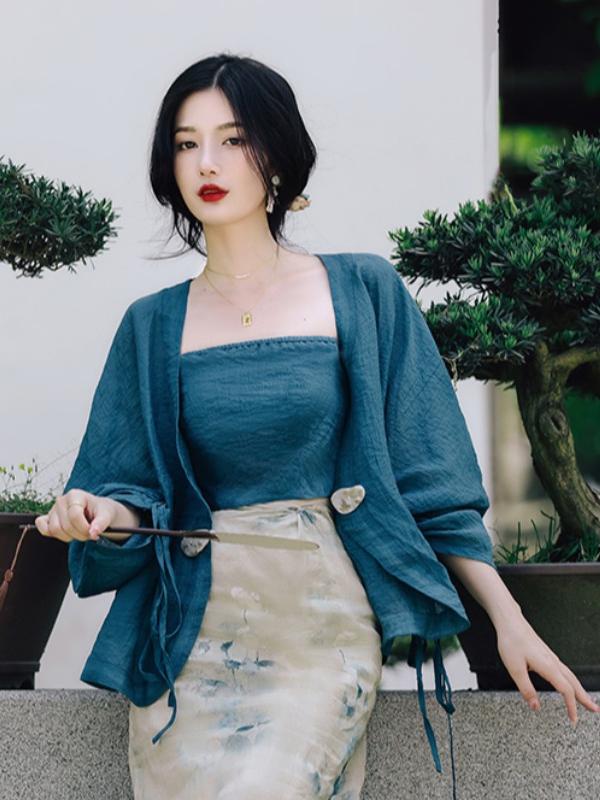 plus Size Floral Print Open Ca - Vintage Fashion Plus Size 评论和价格