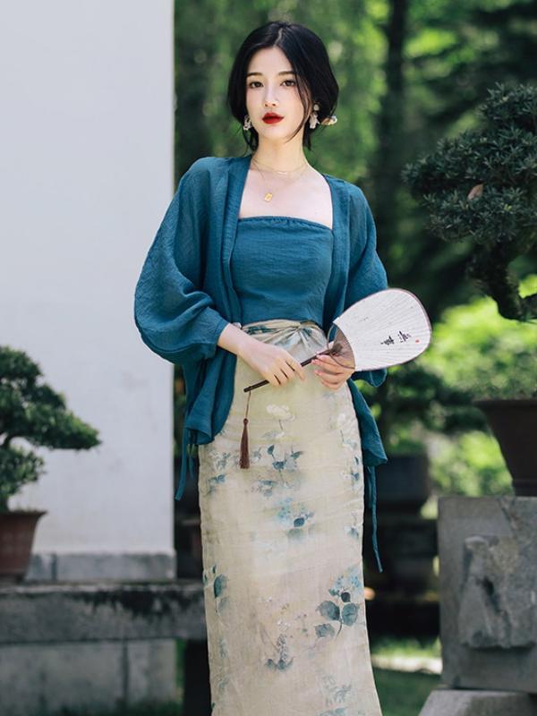 plus Size Floral Print Open Ca - Vintage Fashion Plus Size 评论和价格