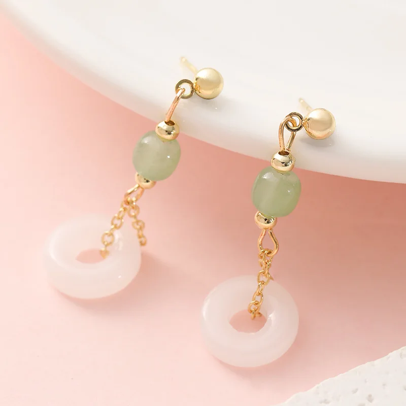 Natural Real Jade Ring Earring - Vintage Fashion Rings 评论和价格