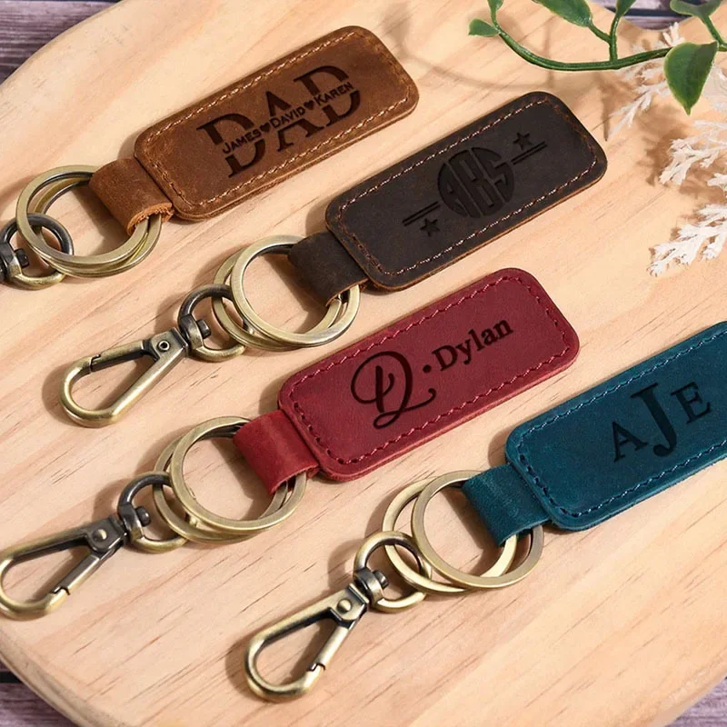 Laser Custom Logo Leather Keyc - Vintage Fashion Rings 评论和价格