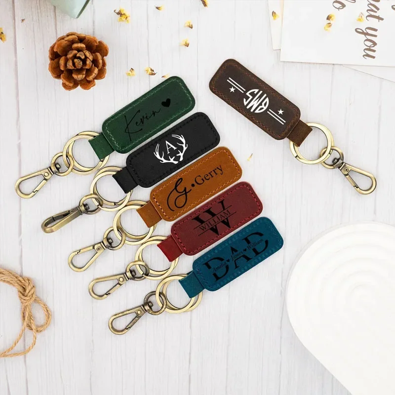 Laser Custom Logo Leather Keyc - Vintage Fashion Rings 评论和价格