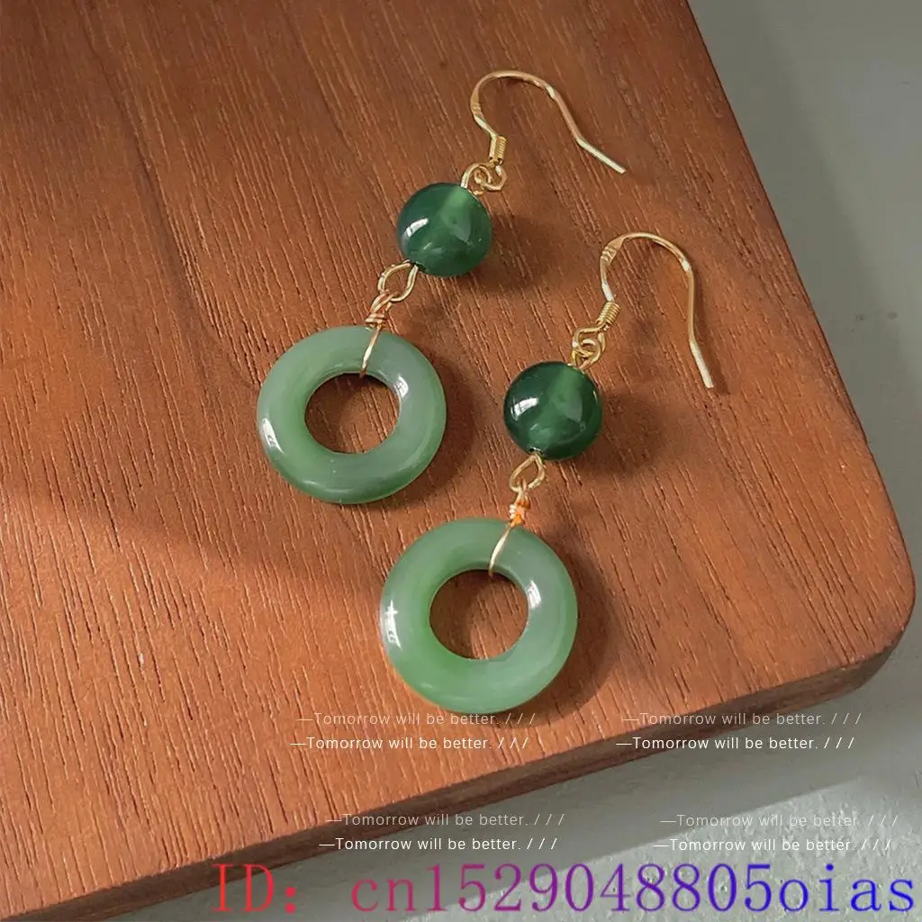 Green Real Jade Ring Earrings  - Vintage Fashion Rings 评论和价格