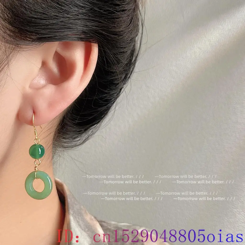 Green Real Jade Ring Earrings  - Vintage Fashion Rings 评论和价格