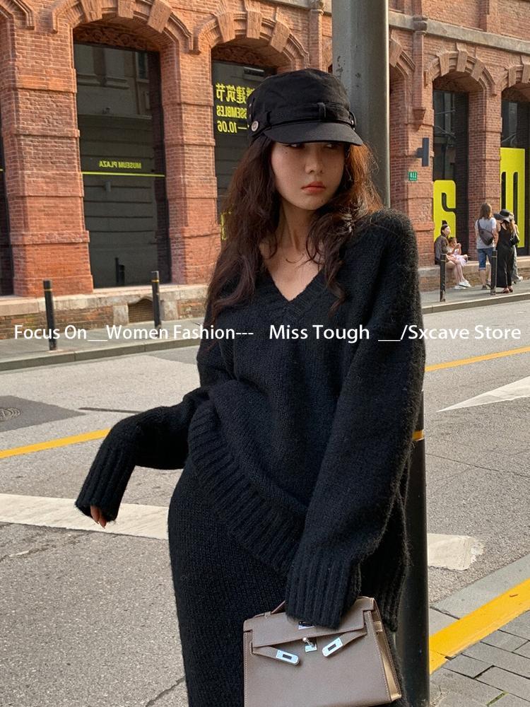 Knitted Sweater Set Skirt Wome - Vintage Fashion Fabrics 评论和价格