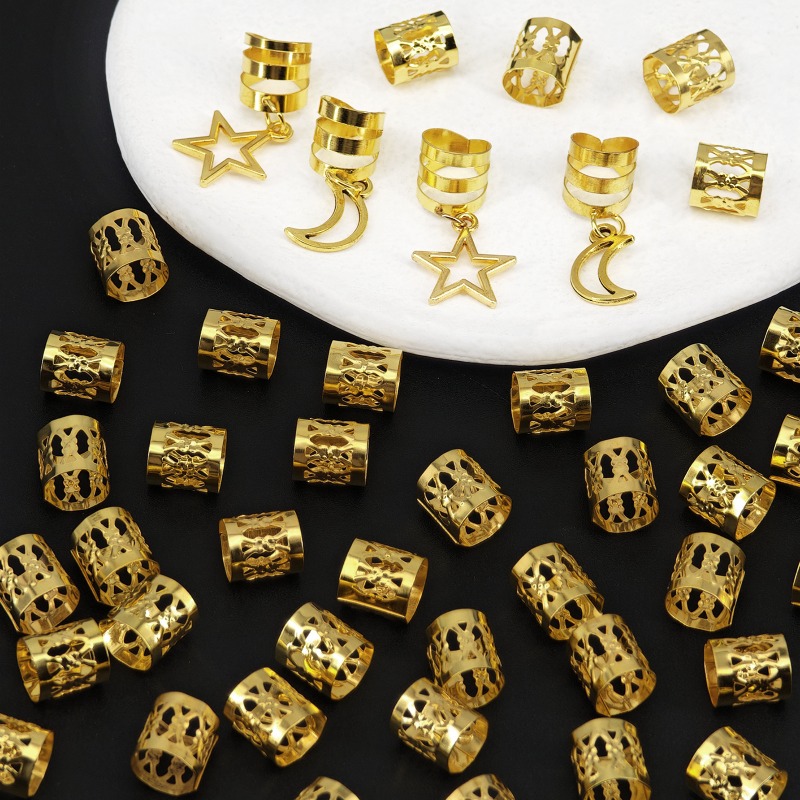 44Pcs Gold Metal Star Moon Hai - Vintage Fashion Rings 评论和价格