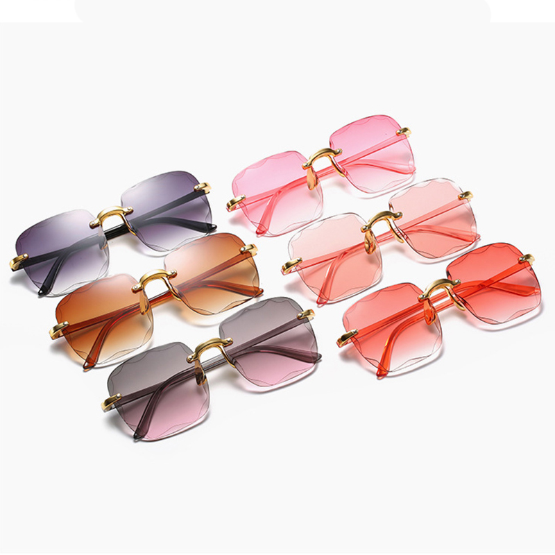 1/3PCS New Rimless Women's Sun - Vintage Fashion Images 评论和价格