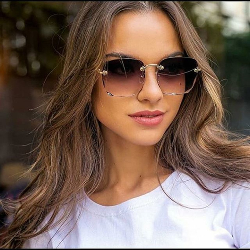 1/3PCS New Rimless Women's Sun - Vintage Fashion Images 评论和价格