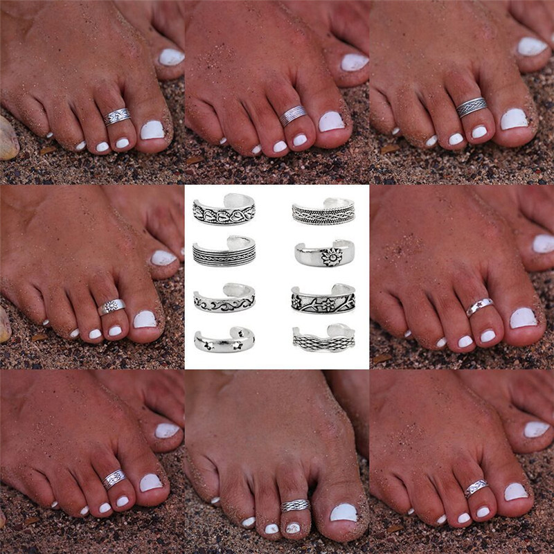 8pcs/Set Toe Joint Retro Ring  - Vintage Fashion Rings 评论和价格