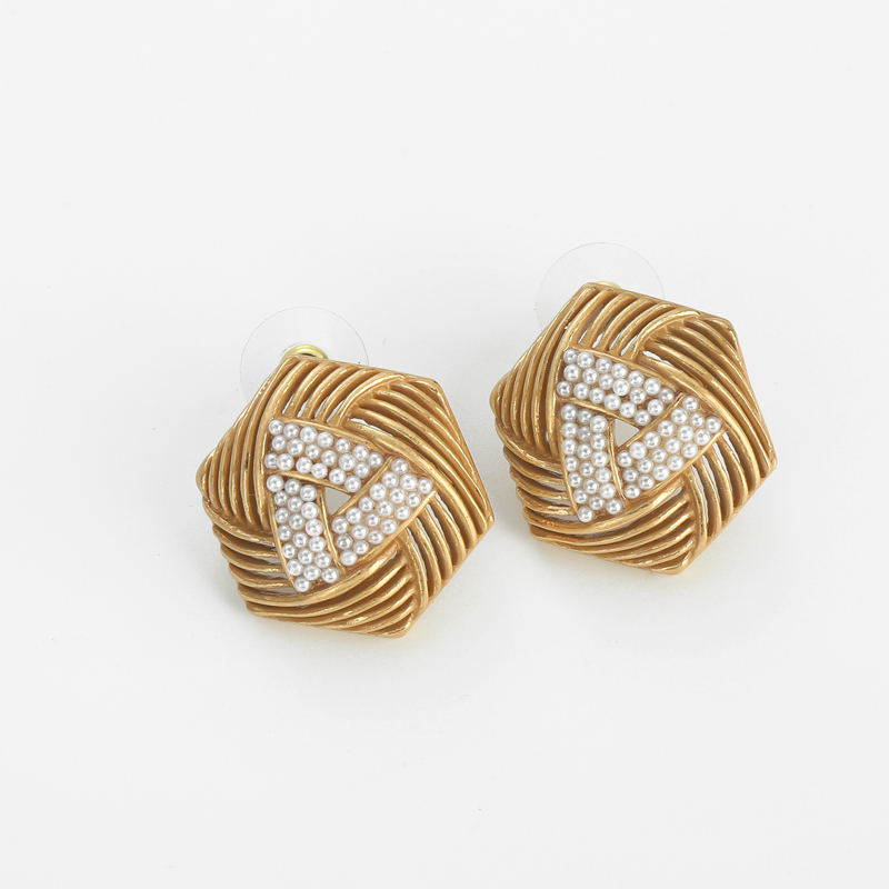 Vintage Hollow Hexagonal Pearl - Vintage Fashion Jewelry Brands 评论和价格